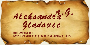 Aleksandra Gladović vizit kartica